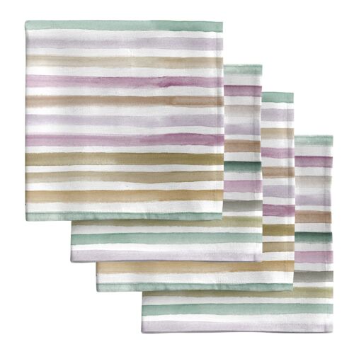 Serviettes De Table 100% Coton (X4) Multicolore 43x43 Cm