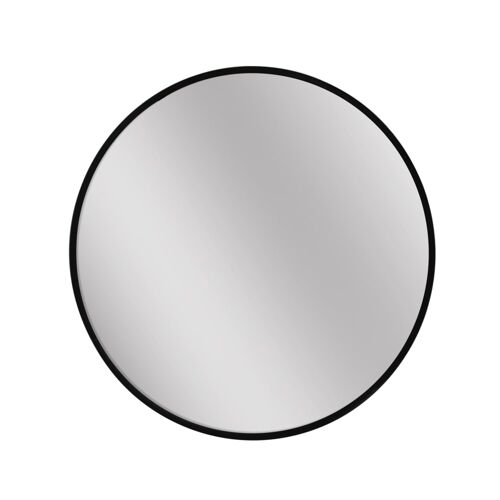Miroir rond en aluminium noir 60x60x5 cm