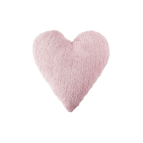 Coussin Coeur En Coton Rose 50x47