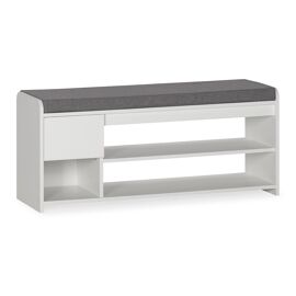 Banc à  chaussures couleur Blanc 3 Trous et 1 Tiroir