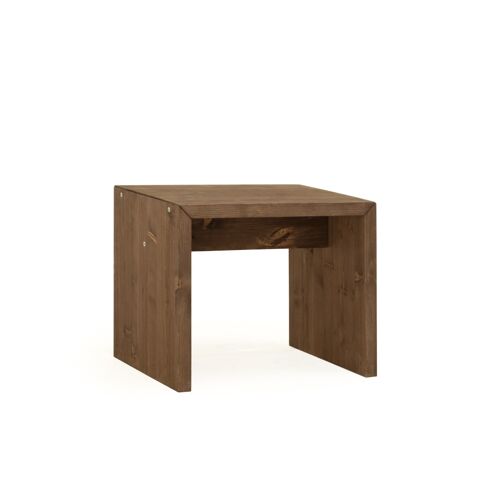 Table / tabouret en bois de sapin marron 45x50cm