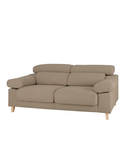 Canapé 3 places couleur marron taupe 195cm