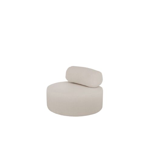 Fauteuil en bouclé rond couleur gris clair 105x50cm