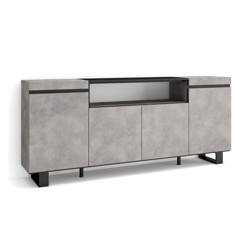 Buffet effet bois ciment 200x35x87cm avec pieds