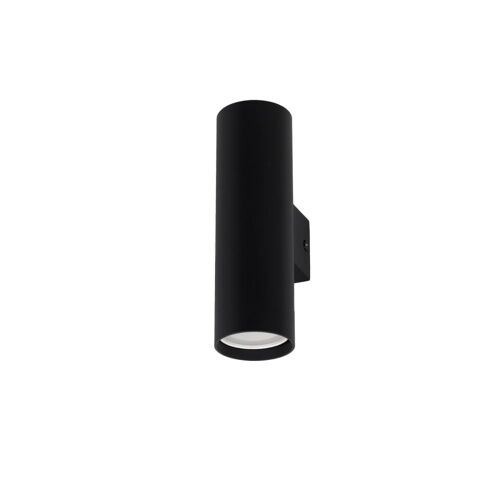 Applique Murale Aluminium Noir Avec Éclairage Double Gu10 18cm