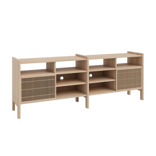 Buffet moyen en pin massif 201,4 cm Verni