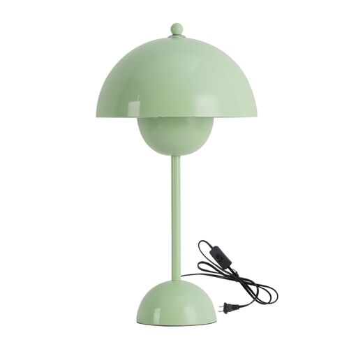 Lampe De Table Champignon Nordique Métal Vert, E27, H45 Cm