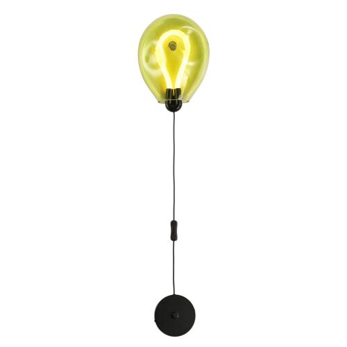 Applique Murale Globe Vert Froissé Led 8w Avec Câble 26cm