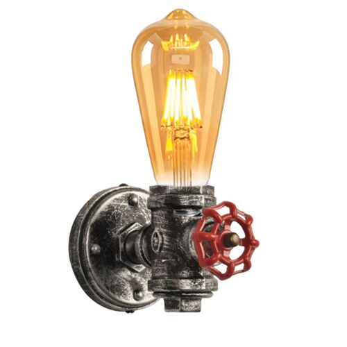 Applique Murale Style Steampunk Avec Tube Doré, E27
