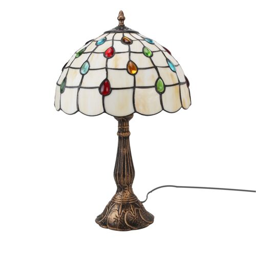 Lampe De Table En Verre Mosaïque Blanc Et Métal À¿ 30cm