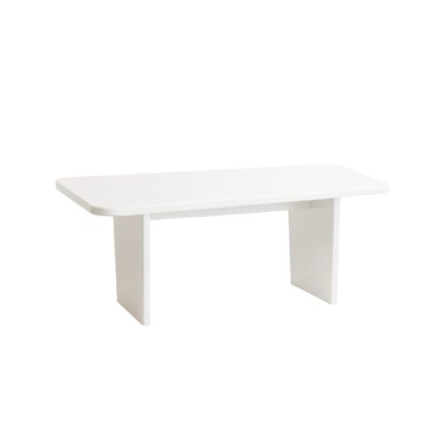 Table de salle à manger en bois laqué brillant blanc cassé 160x80cm