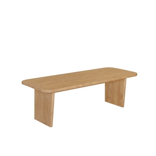 Table basse en bois massif marron clair 140x60cm