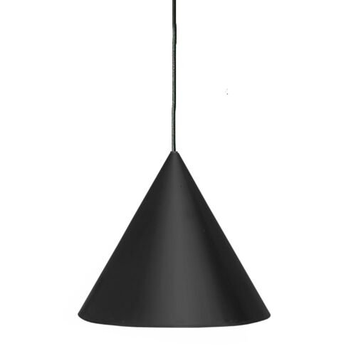 Suspension Avec Abat-Jour En Fer De Couleur Noire 30 Cm