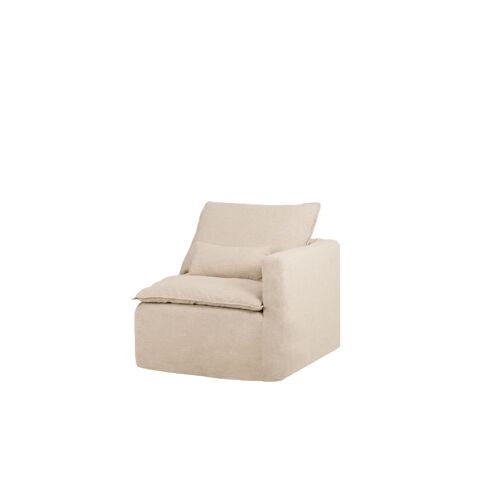 Module En Coton Et Lin Accoudoir Droit Déhoussable Beige 97x97cm