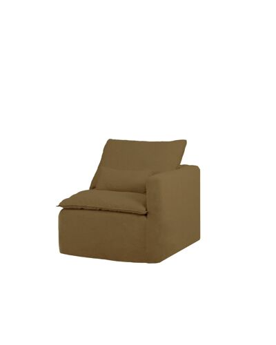 Module En Coton Et Lin Accoudoir Droit Déhoussable Vert 97x97cm