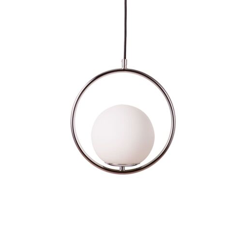 Plafonnier Nordique Chromé Avec Boule En Verre, E27 25cm