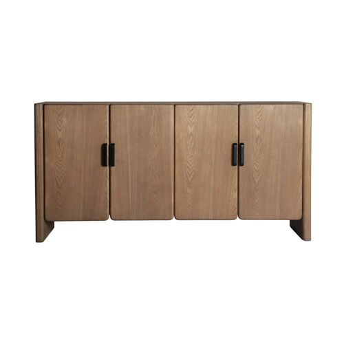 Buffet en bois de frêne brun clair 160x40x80 cm