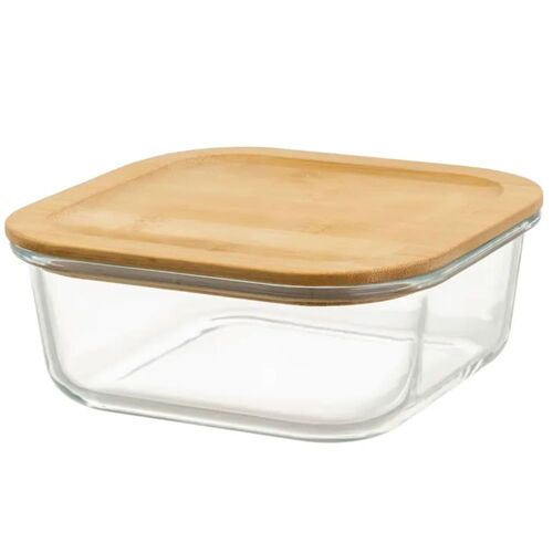 Boîte De Conservation En Verre Et Bambou 1200ml