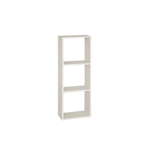 étagère en bois laqué beige avec 2 étagères