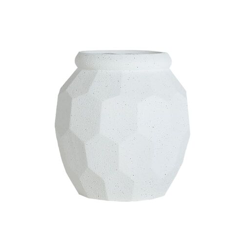 Jardinière En Polyrésine Blanc Cassé, 45x45x46 Cm