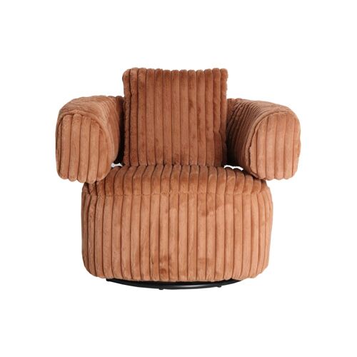 Fauteuil pivotant en polyester terre cuite en 68x88x80 cm