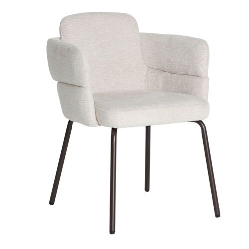 Chaise en polyester crème en 57x63x79 cm
