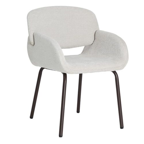 Chaise en polyester blanc cassé en 54x56x82 cm - lot de 2