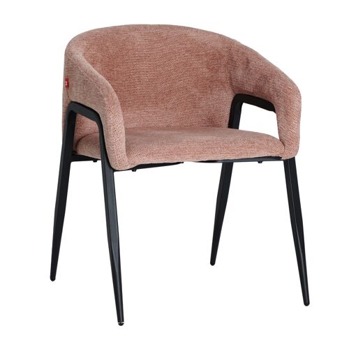 Chaise en polyester rose pâle en 58x55x74 cm - lot de 2
