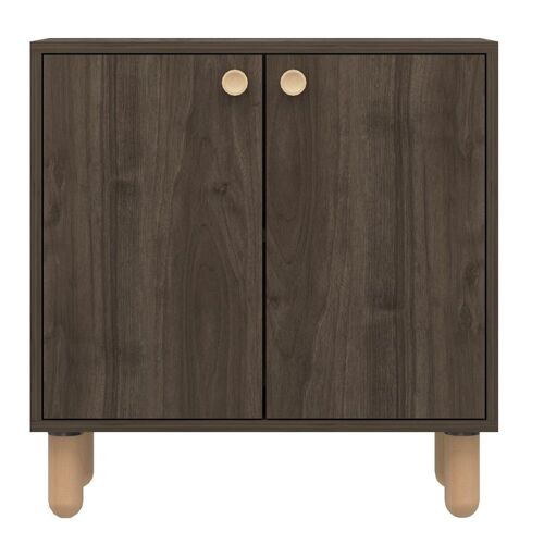 Buffet 2 portes L72 cm - Effet Noyer