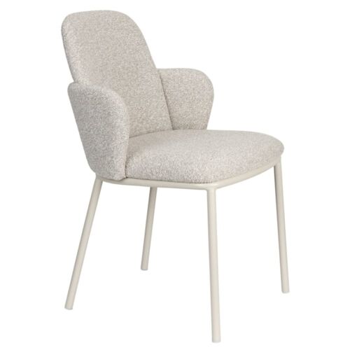 Chaise design en tissu beige
