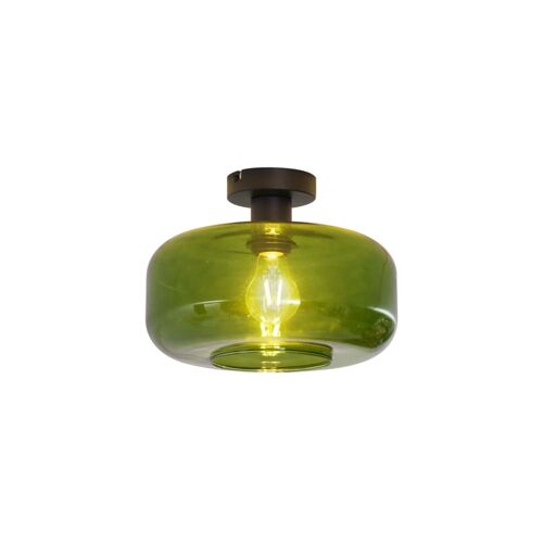 Plafonnier Rétro Noir Verre Vert