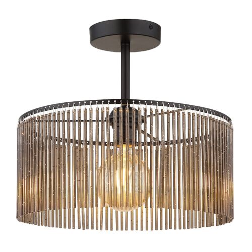 Plafonnier Métal Noir Mat, 32cm