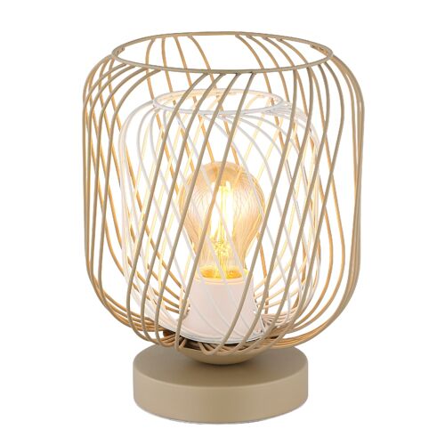 Lampe À Poser Métal Couleur Sable Mat, 24,5cm
