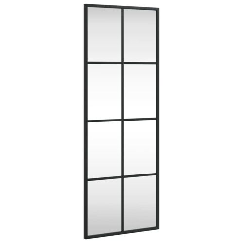 Miroir mural rectangulaire fer noir 30x80 cm