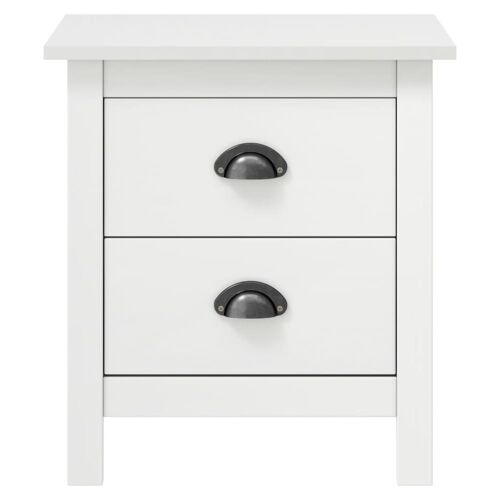 Table de chevet Hill blanc bois de pin solide 46x35x49,5 cm