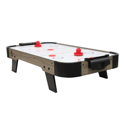 Table De Air Hockey Mini Avec Accessoires Chêne-Gris 92x51,5x25 Cm