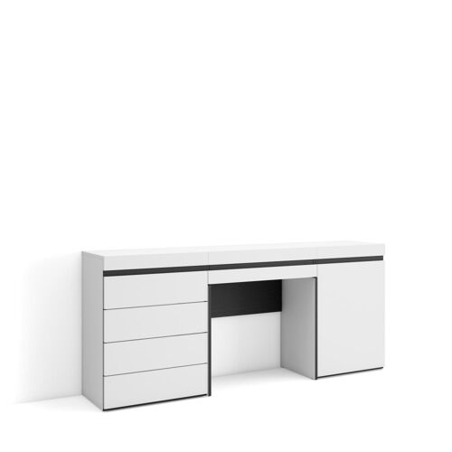 Coiffeuse effet bois blanc 177x35x75cm