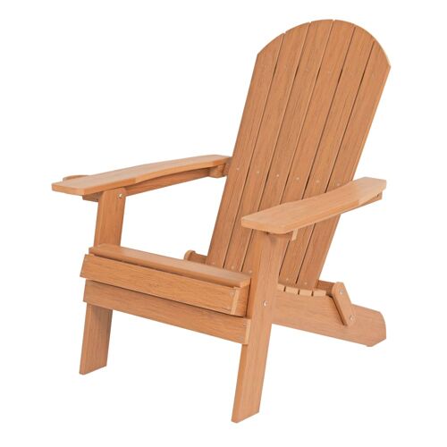 Chaise Adirondack Accoudoirs, Plastique, Marron, 84,5x77x95,5 Cm
