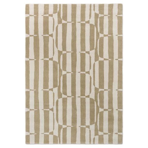 Tapis à motif galet rayé caramel