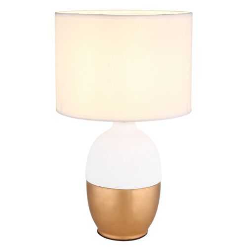 Lampe À Poser Céramique Blanc, 43cm