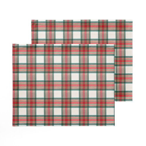 Lot De 2 Sets De Table Blanc 50x40 Cm
