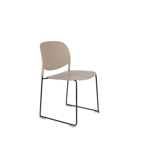 4 chaises en plastique beige