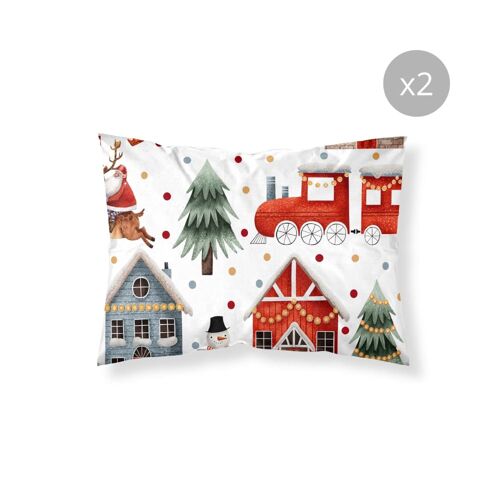 Lot De Taies D'oreillers 100 % Polyester Multicolore 50x80 Cm