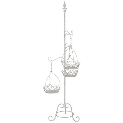 Support de pot de fleurs en métal pour 3 pots 43,82x38,74x169,55h cm