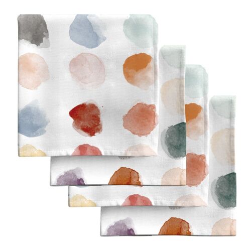 Serviettes De Table 100% Coton (X4) Multicolore 43x43 Cm