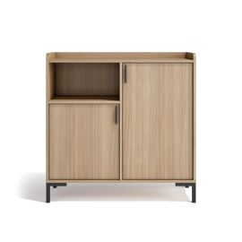 Buffet d'entrée en mélaminé noyer clair 88x90x33 cm