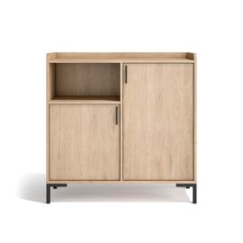 Buffet d'entrée en mélaminé chêne clair 88x90x33 cm