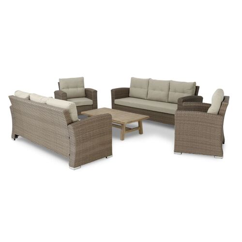 Salon De Jardin 8 Places Avec Table Basse En Bois