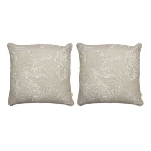 2 Housses De Coussin 50x50 Cm Lin