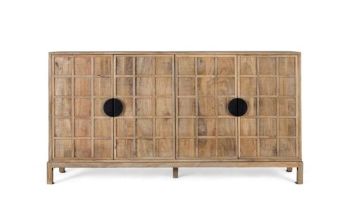 Buffet à  quatre portes en bois de manguier massif 175 cm